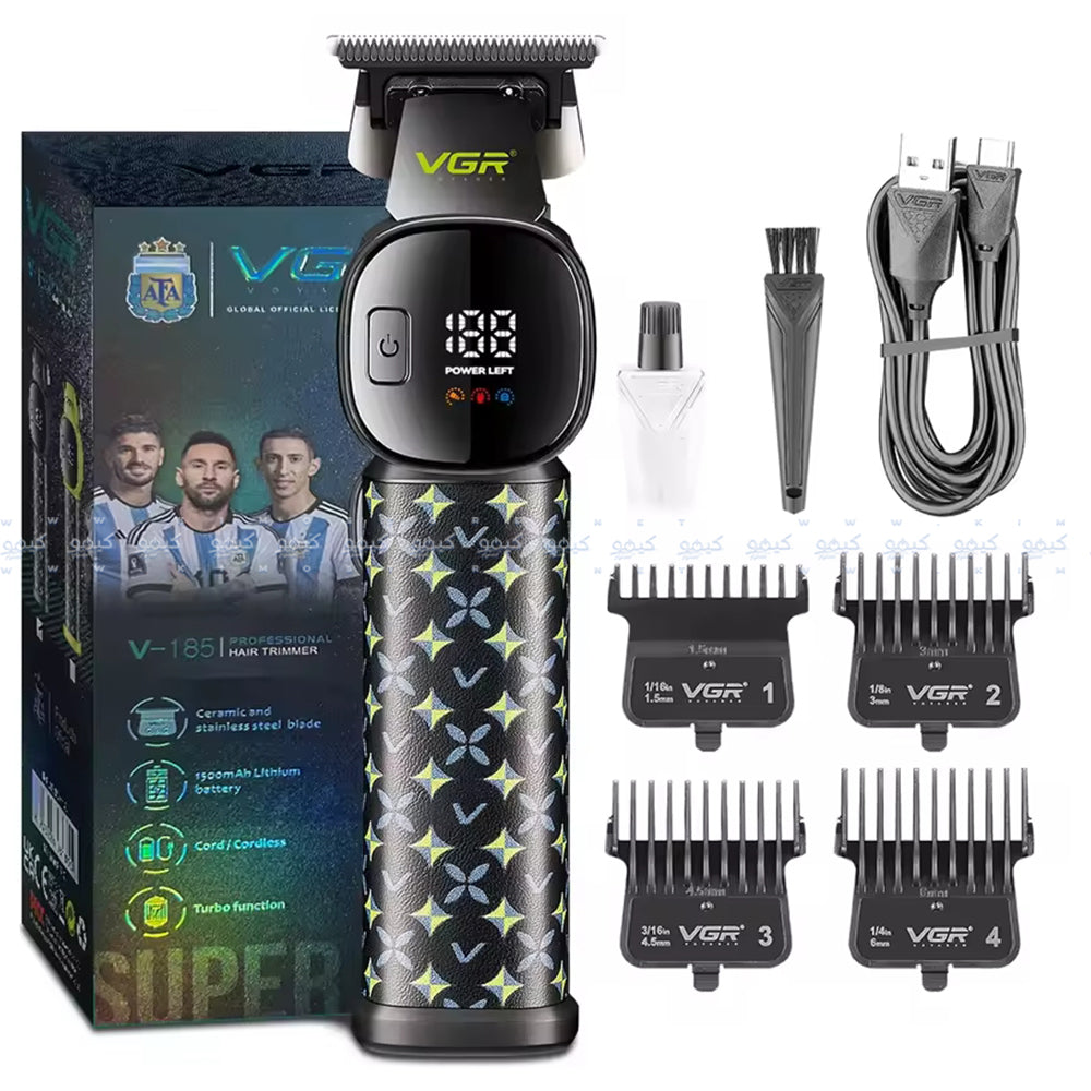 VGR Professional Hair Trimmer V-185 - Black