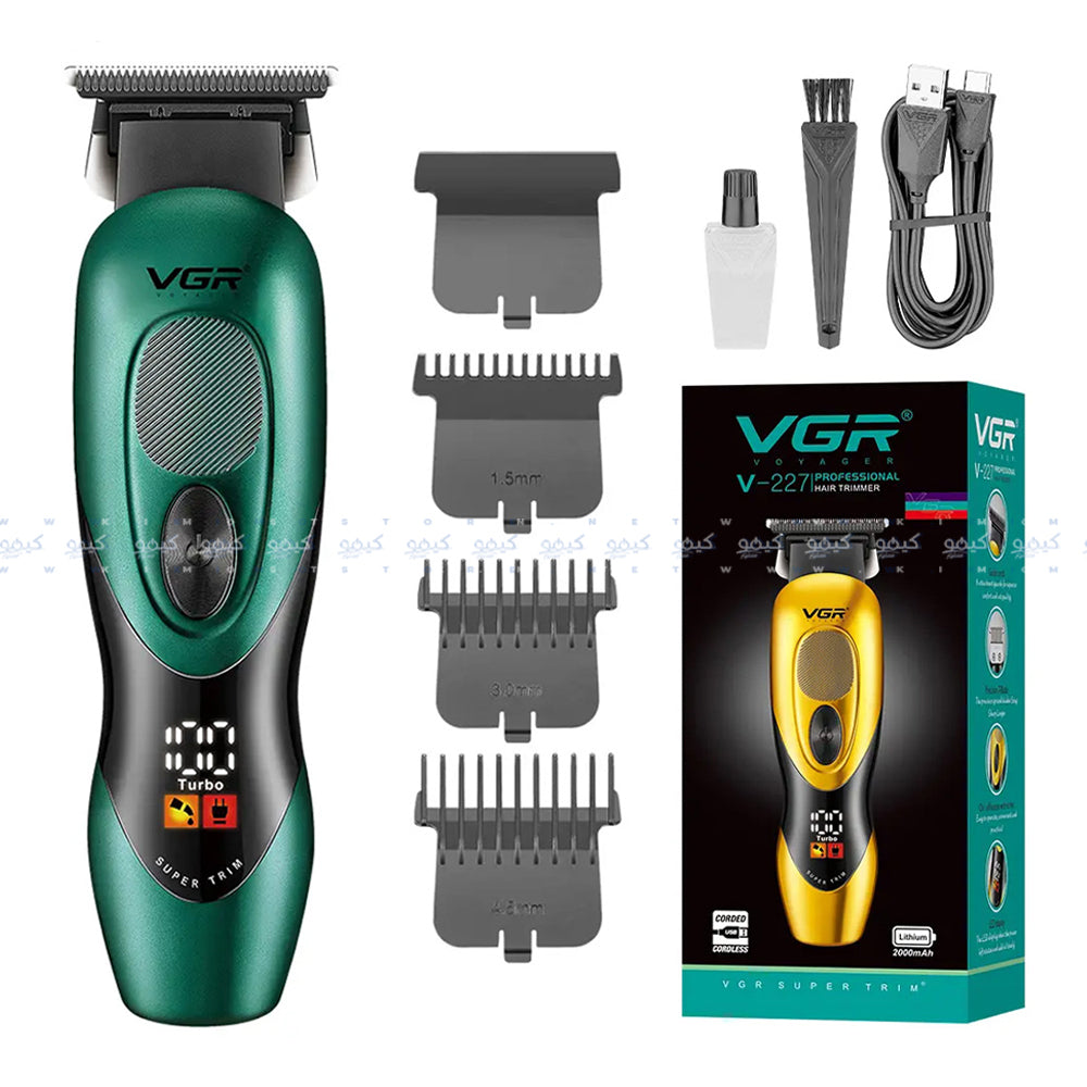 ماكينة تشذيب الشعر في جي ار بروفيشنال V-227 - أخضر