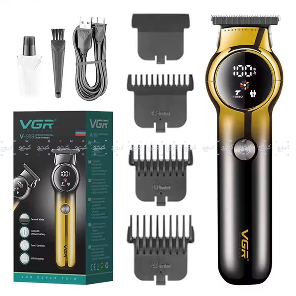 ماكينة تشذيب الشعر في جي ار بروفيشنال V-989 - أسود