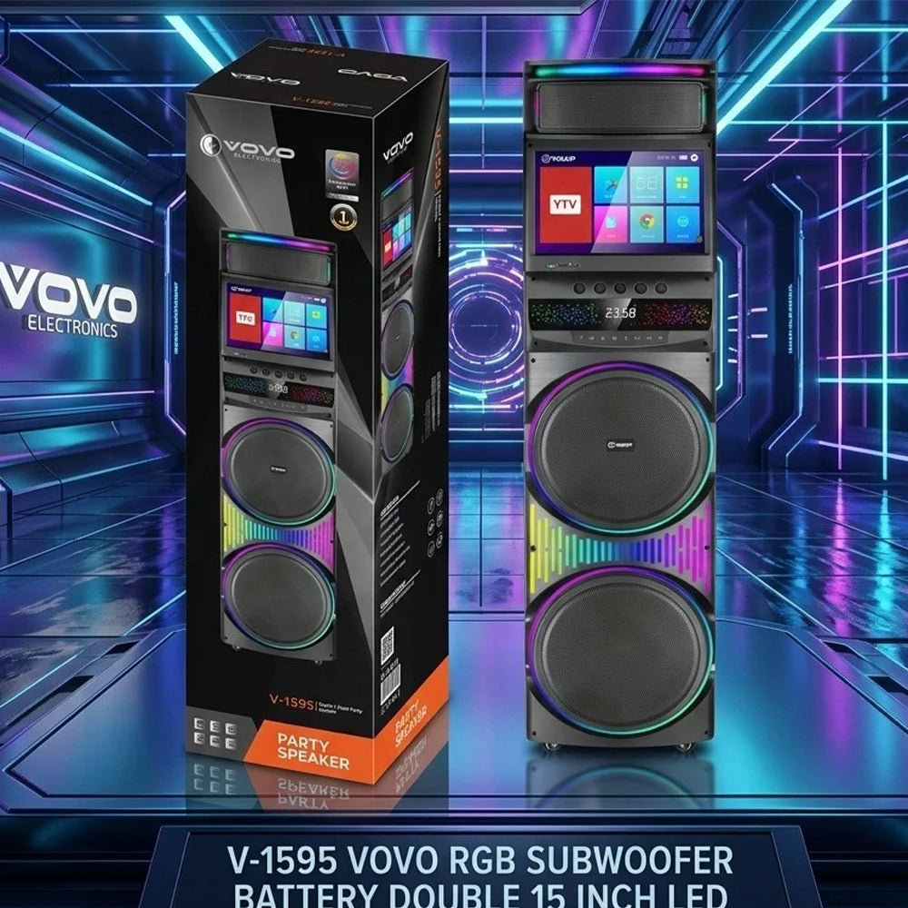 Vovo V-1595 RGB Portable Bluetooth Speaker With Two Mic 1.0