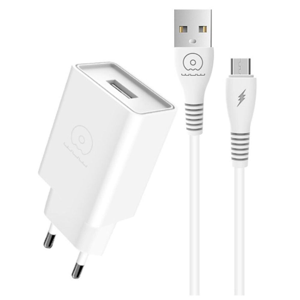 WUW T82 Wall Charger Micro Cable USB 2.1A - White