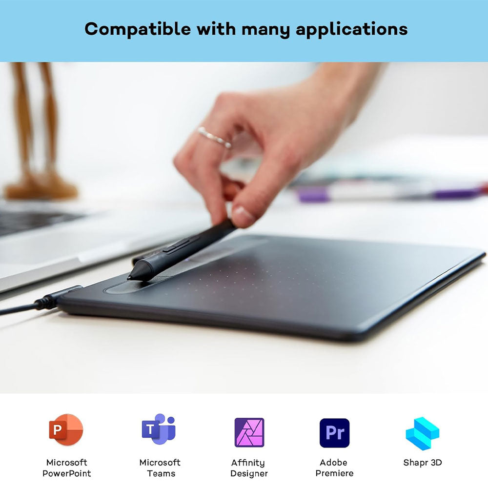 جرافيك تابلت واكوم إنتوس ميديم CTL-6100WLK-N - أسود