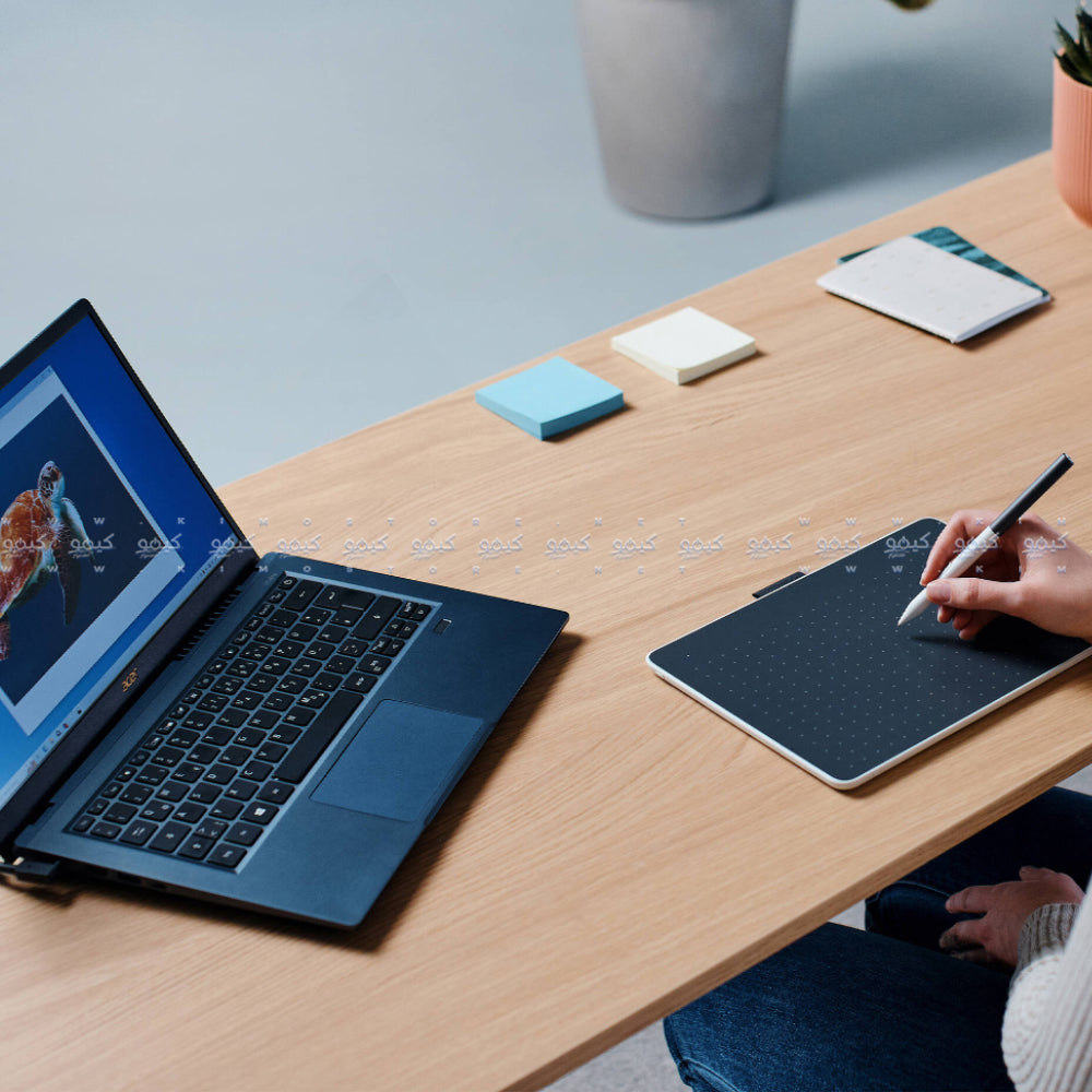 جرافيك تابلت واكوم متوسط بلوتوث One Pen CTC6110WLW1B - ابيض