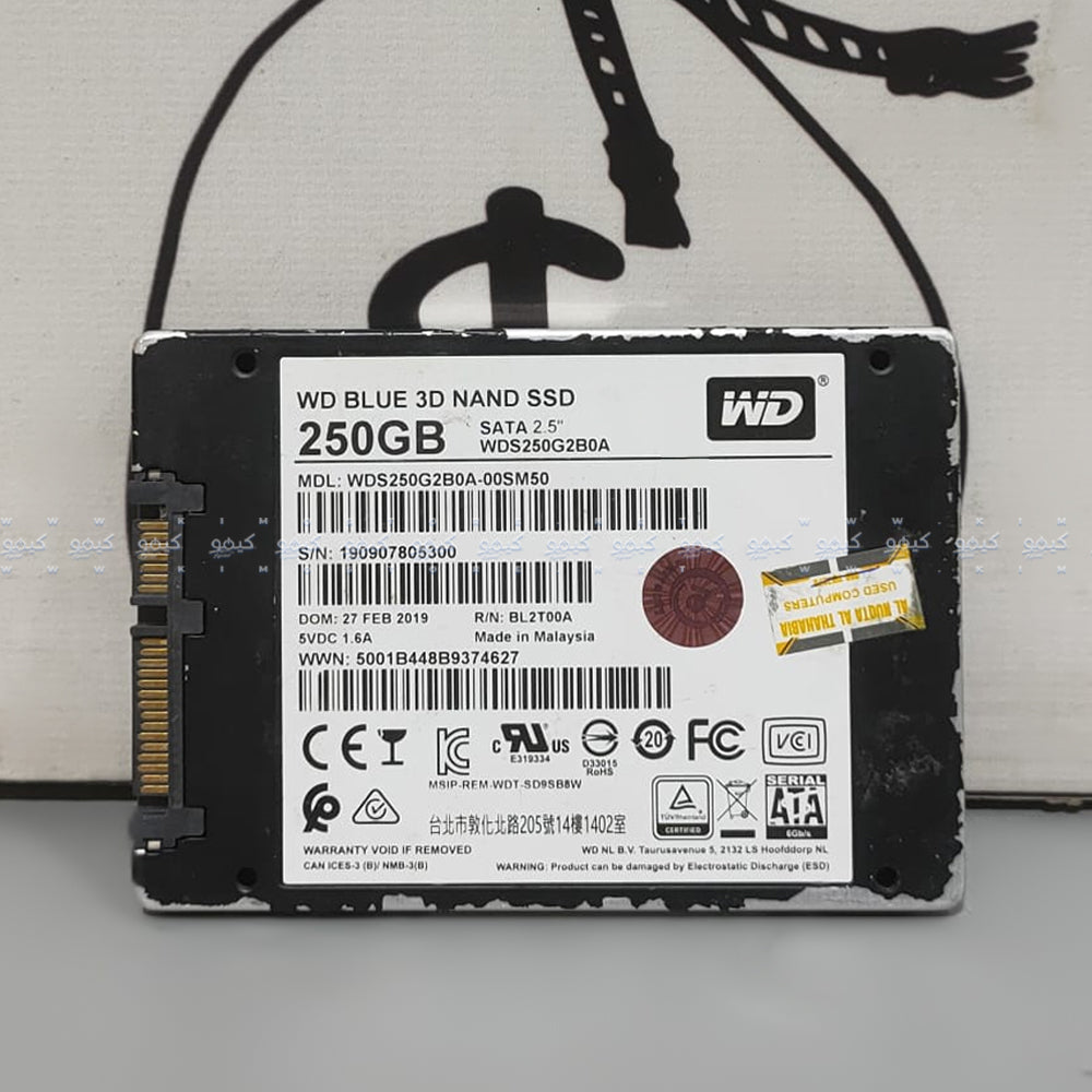 Western Digital Blue 250GB SATA 2.5 Inch Internal SSD (Original Used)
