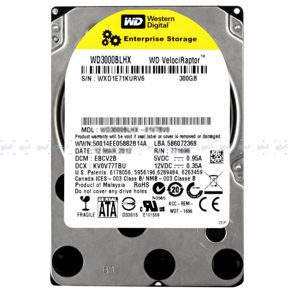 Western Digital WD3000BLHX VelociRaptor 300GB 2.5 Inch Internal Hard Drive (Original Used)