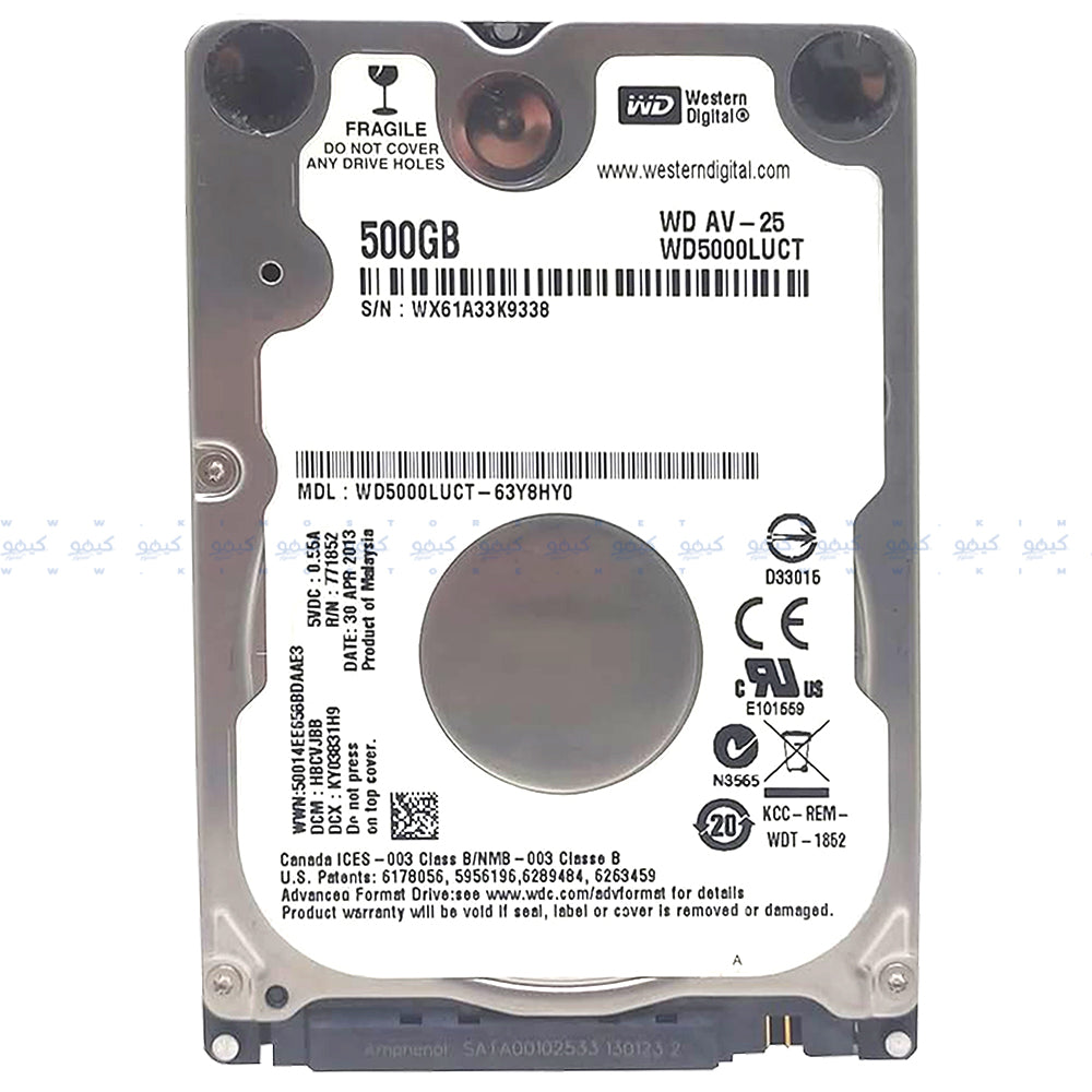 Western Digital 500GB Inch Internal Laptop Hard Drive Original