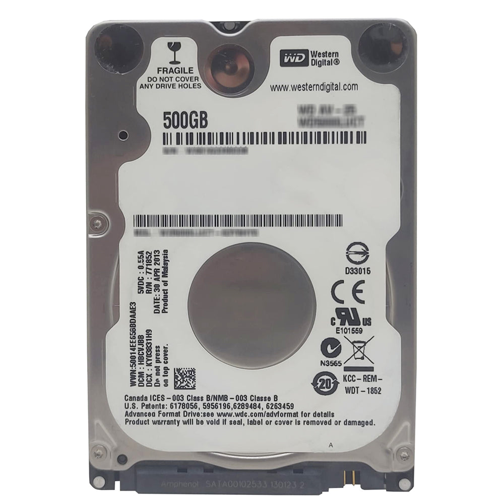Western Digital 500GB 2.5 Inch Internal Laptop Hard Drive (Original Used)