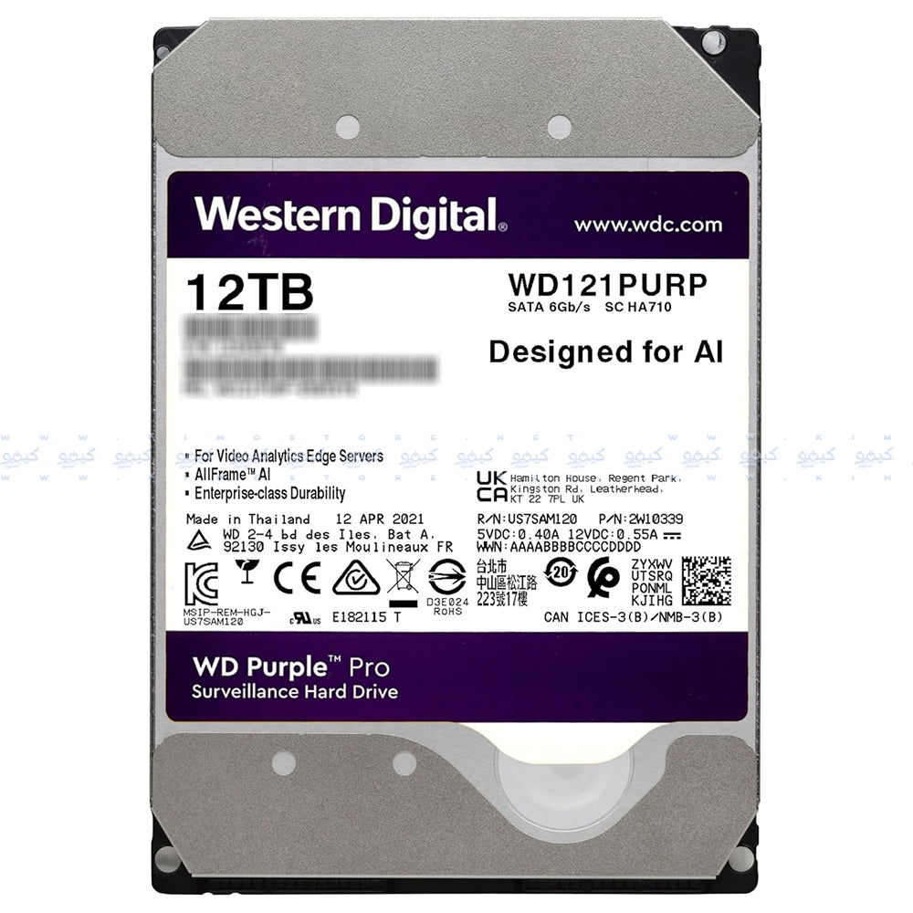 Western Digital Purple PRO 12TB 3.5 Inch Surveillance