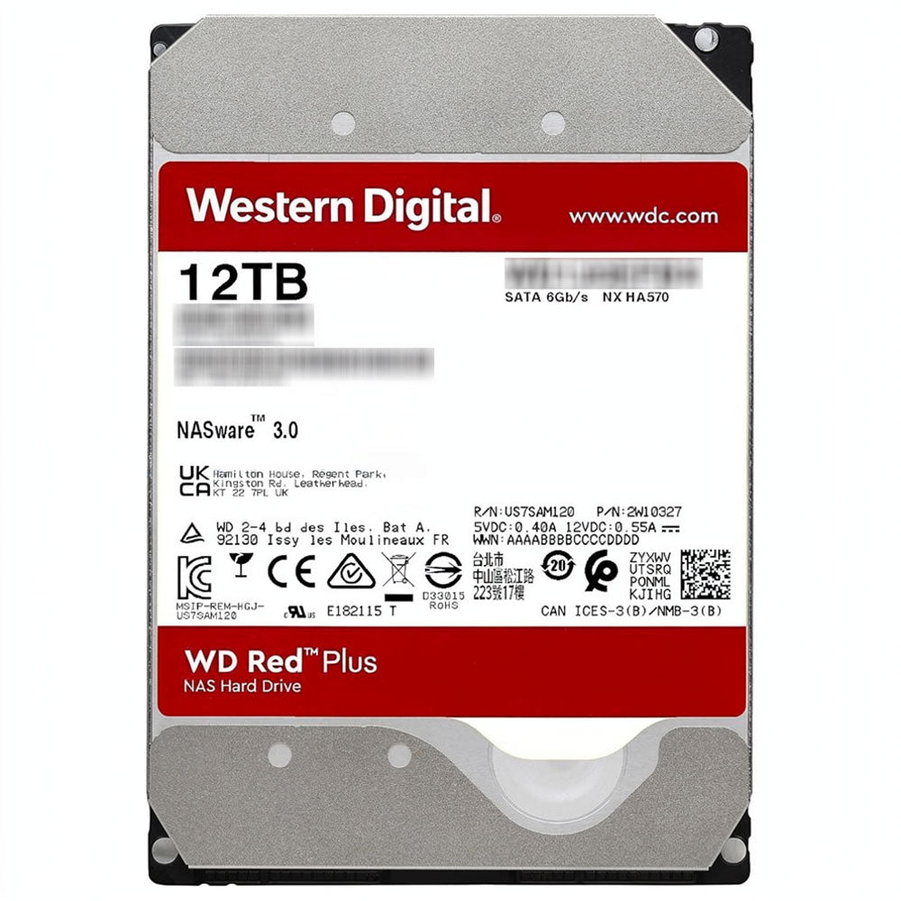 Western Digital Red Plus NAS 12TB 3.5 Inch Internal Hard Drive