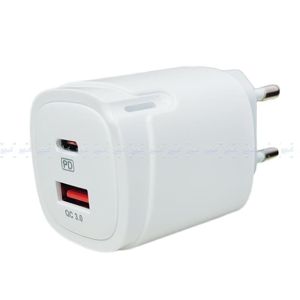 X-Scoot CH-228 Wall Charger PD Type-C + USB 25W Fast Charging