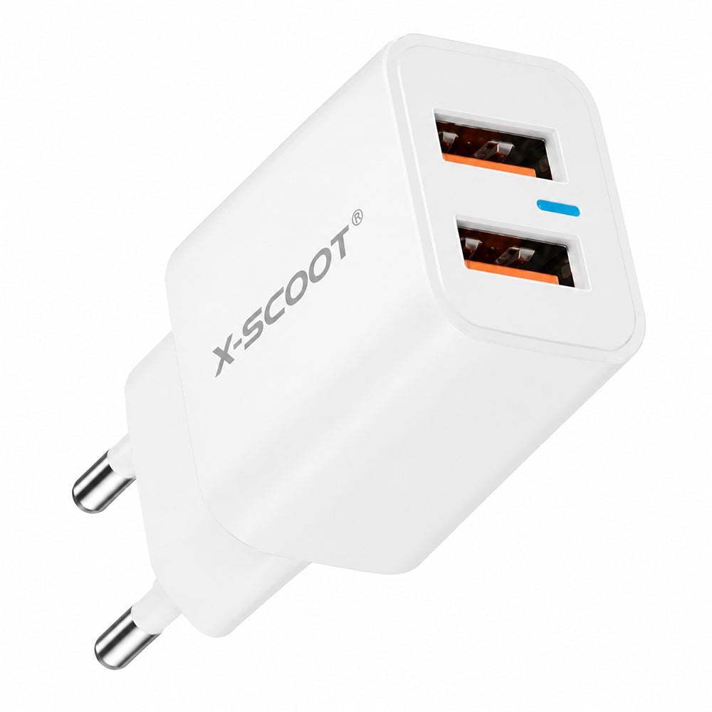 X-Scoot CH-269 Wall Charger 2x USB 2.1A Fast Charging - White