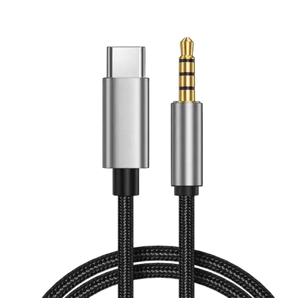 كابل صوت اكس سكوت 3.5 ملم AUX الى تايب سي 1 متر XS-514 - اسود