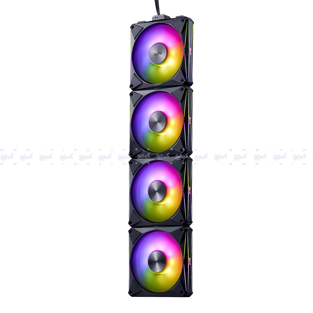 XPG Hurricane Mag 120 PWM ARGB Magnetic Quad Case Fan Kit - Black