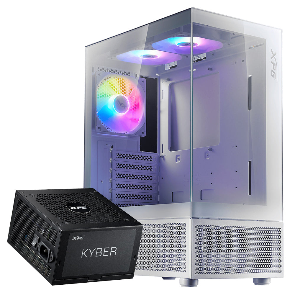 كيس ميد تاور إكس بي جي ARGB جيمنج INVADER X MINI + باور سبلاي 80 بلس ذهبي 750 وات Kyber