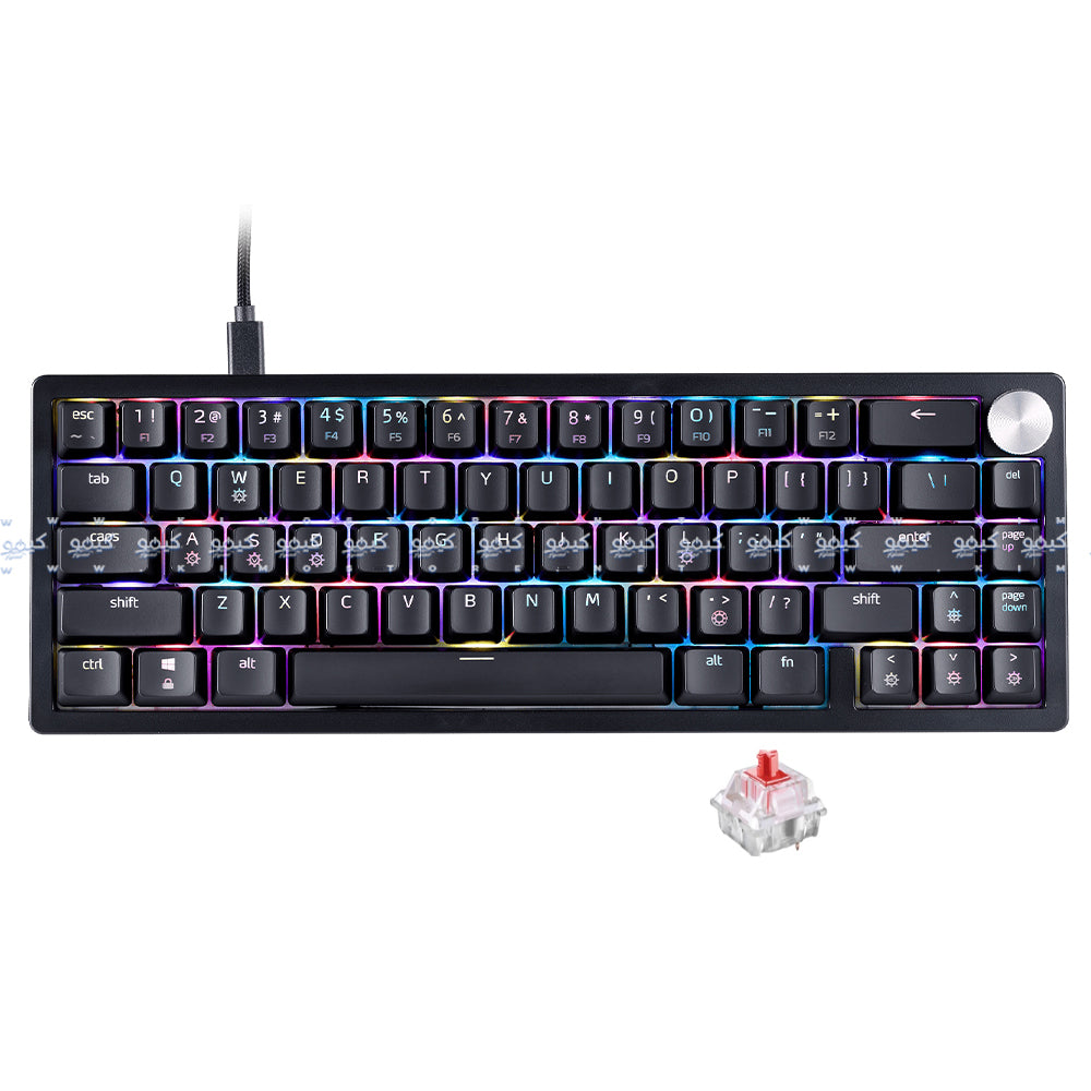 كيبورد إكس بي جي سلكي سويتش أحمر RGB جيمنج إنجليزي SORCERER Mini