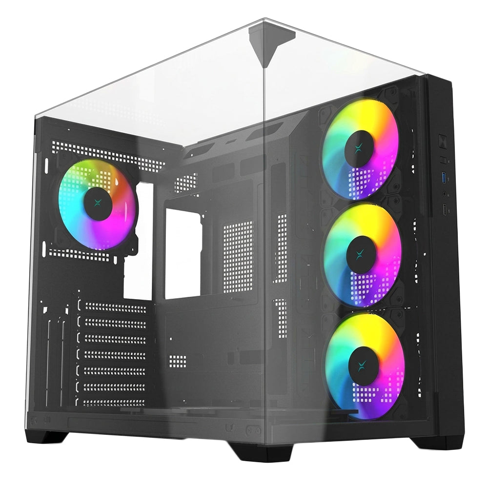 Xander Neptune II ARGB Gaming Mid Tower Case + 80 Plus Bronze Power Supply 850W - Black