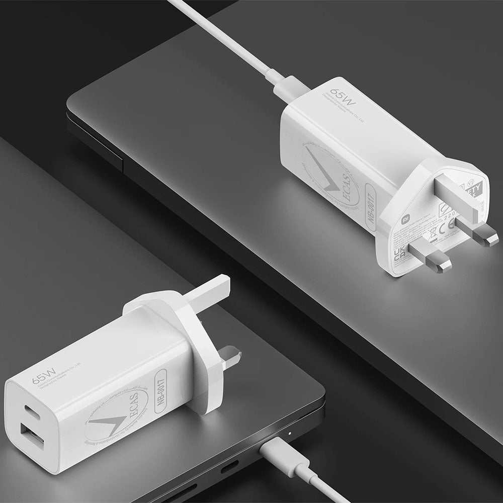 شاحن حائط انكر بمنفذ تايب سي + يو اس بي بقوة 65 وات شحن سريع AD652GUK GaN +كابل شاحن تايب سي