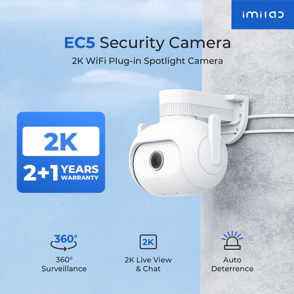 كاميرا مراقبة شاومي ايميلاب خارجية AI واي فاي 3 ميجابكسل EC5 2K (ميكروفون) (ألوان كاملة)