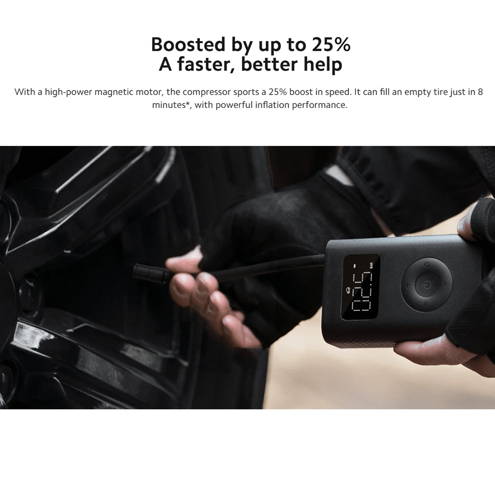 ضاغط هواء 2 كهربائي محمول شاومي - أسود
