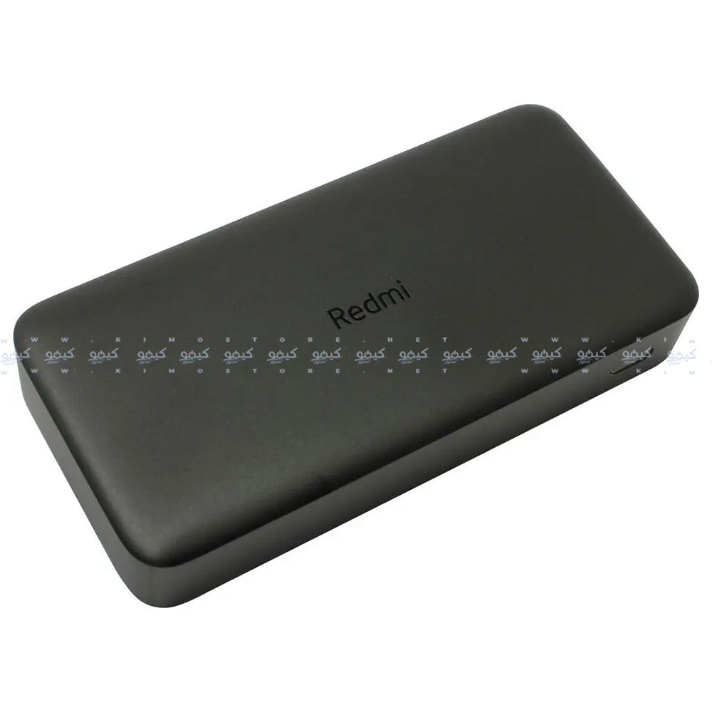 باور بانك شاومي ريدمي بمنفذين يو اس بي + منفذ ميكرو + منفذ تايب سي 18 وات 20000 مللي أمبير شحن سريع PB200LZM - أسود