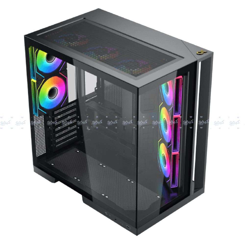 كيس سوبر تاور زيجماتيك ARGB جيمنج Aqua 7 - اسود