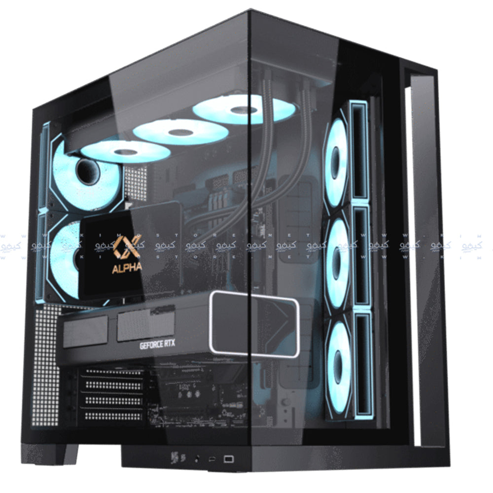 كيس سوبر تاور زيجماتيك ARGB جيمنج Aqua 7 - اسود