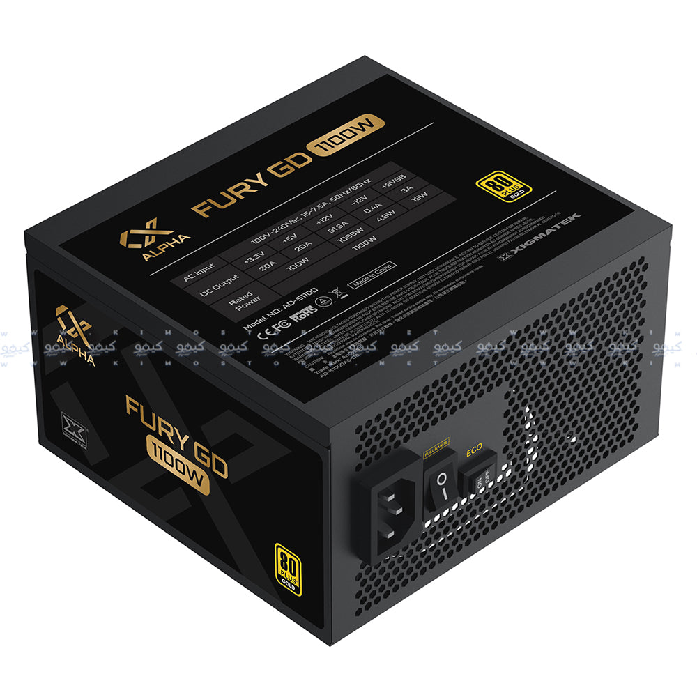 باور سبلاي زيجماتيك 80 بلس ذهبي 1100 وات Fury Full Modular