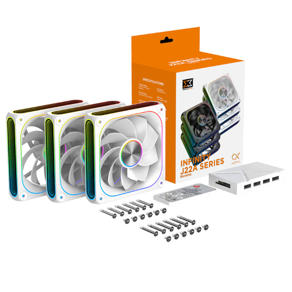 Xigmatek Infinity J22A Arctic Reverse ARGB Triple Case Fan Kit