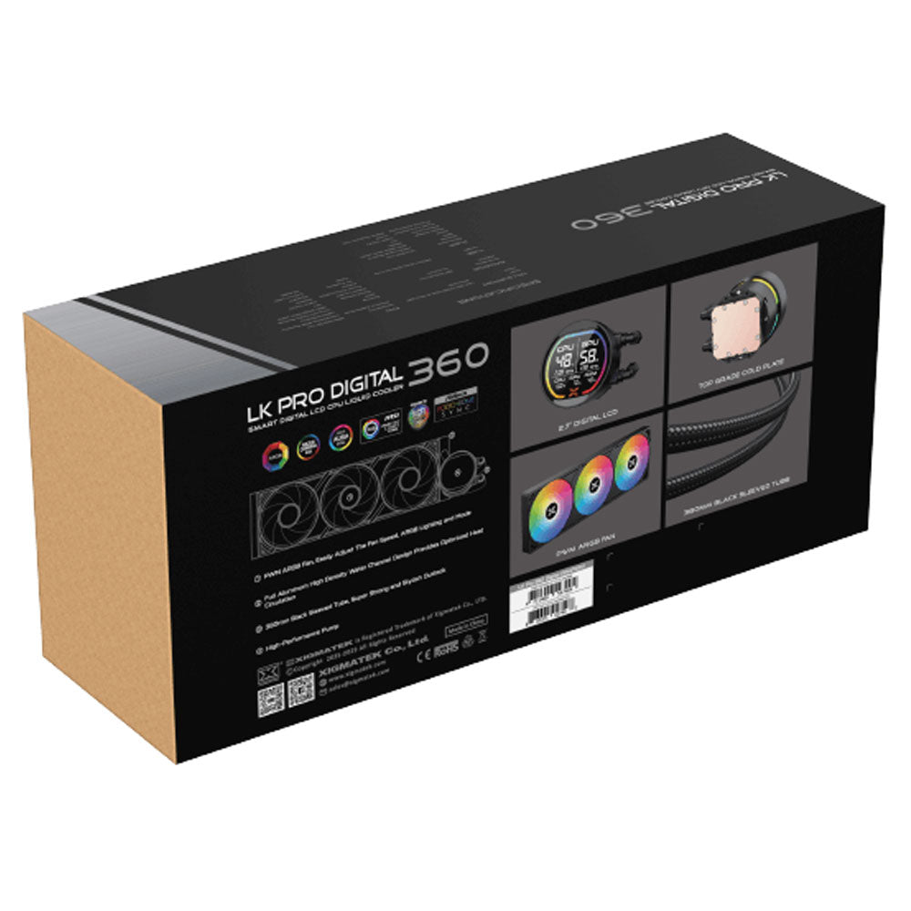 نظام تبريد مائي للبروسيسور LK Pro 360 Digital LCD ARGB AIO