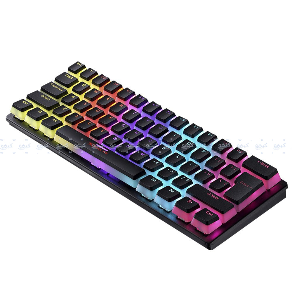 كيبورد إكسترايك مي سلكي رينبو جيمنج سويتش أزرق إنجليزي وعربي GK-985P