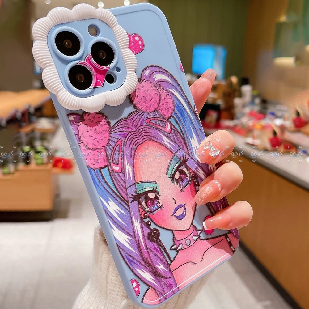 Y2K Cartoon Girl Pattern Phone Cover