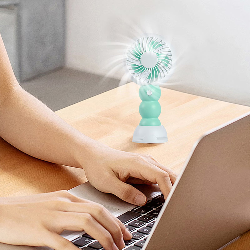 مروحة صغيرة محمولة قابله للشحن مع حامل للهاتف ZB133 - اخضر