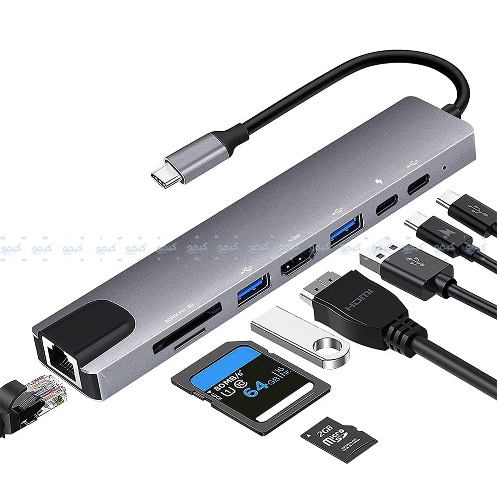 Zero 8in1 Type-C HUB Converter - Gray