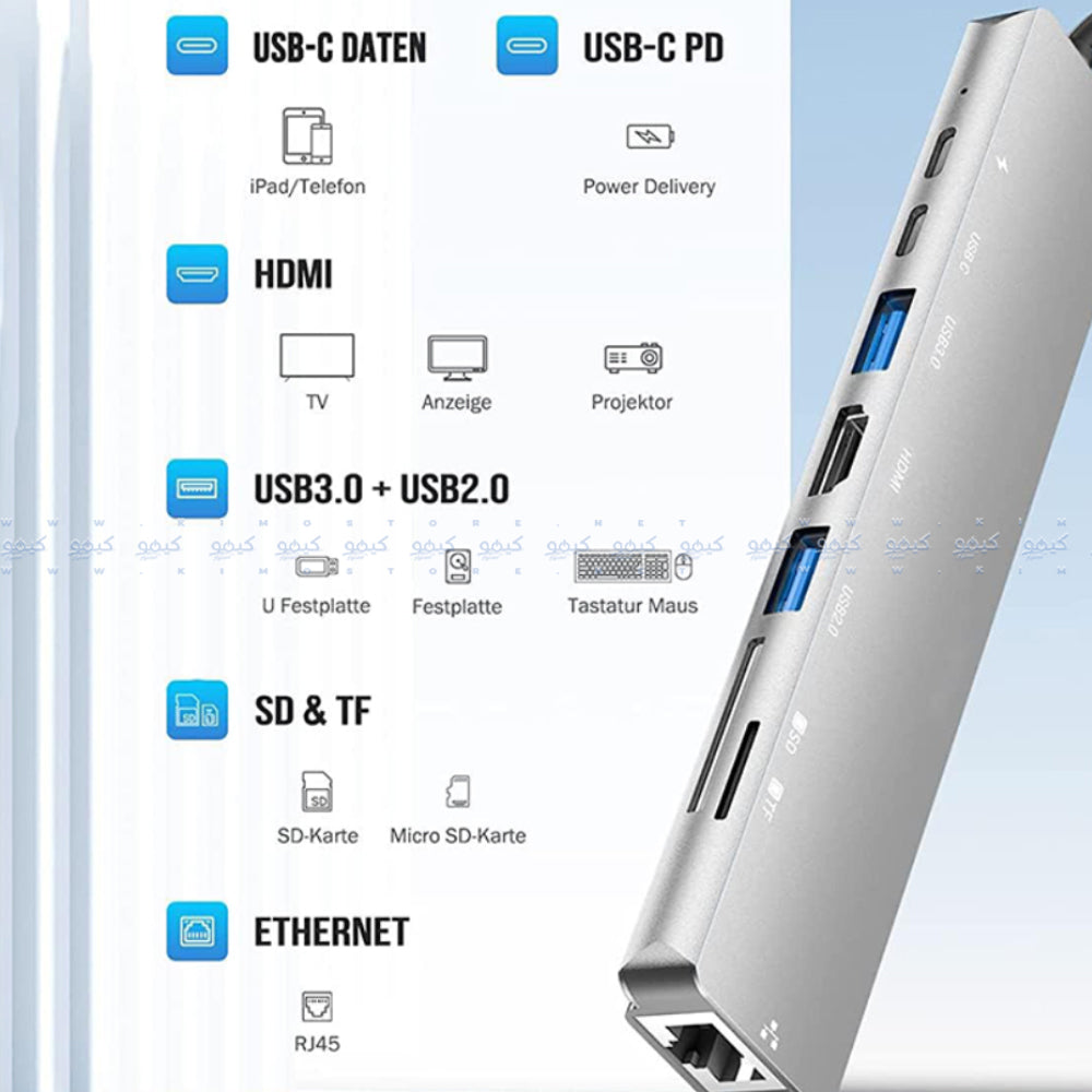Zero 8in1 Type-C HUB Converter - Gray