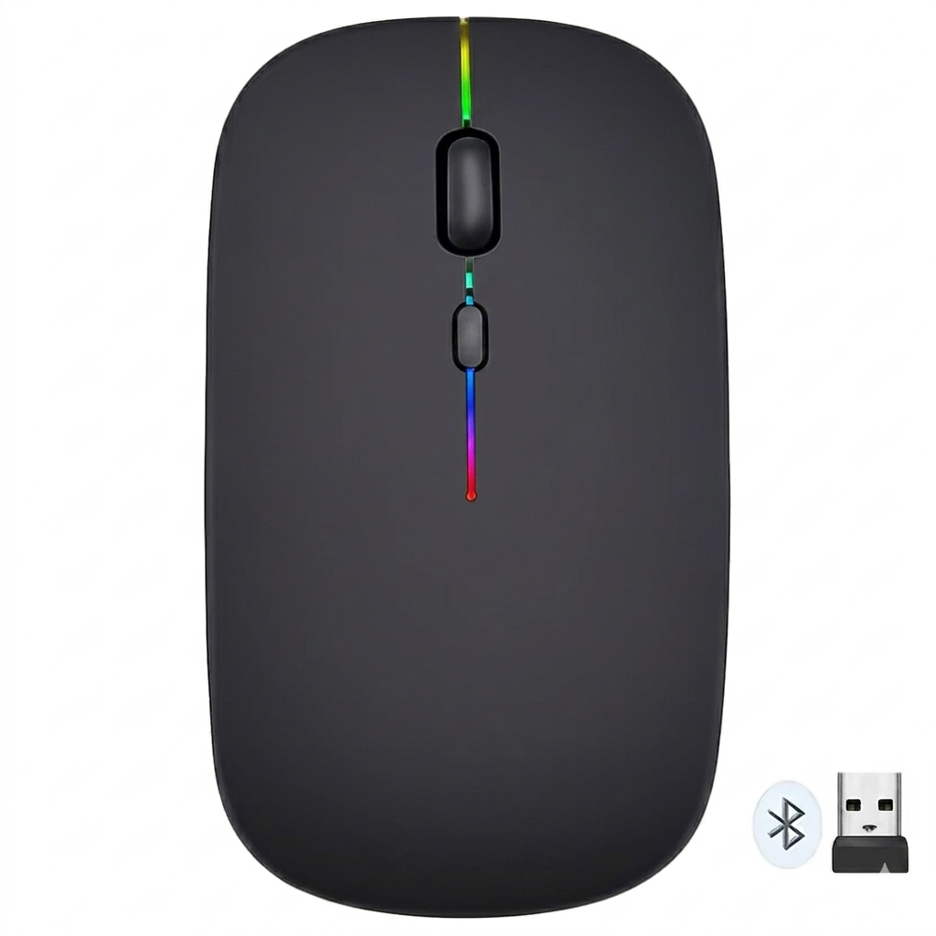 Zero ZR3300 Dual Mode Rechargeable Bluetooth Wireless Rainbow Gaming Mouse 1600Dpi - Black