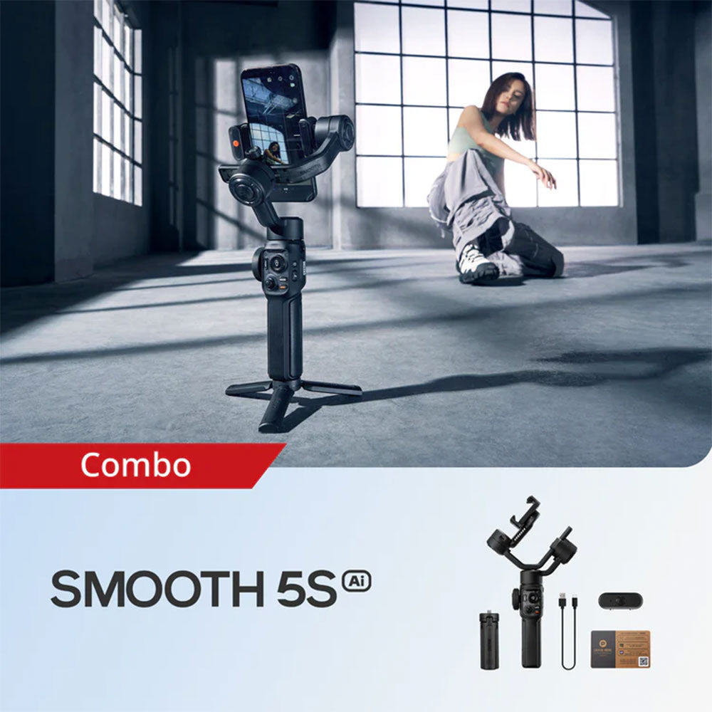 حامل موبايل جيمبال زيون Smooth 5S AI Combo