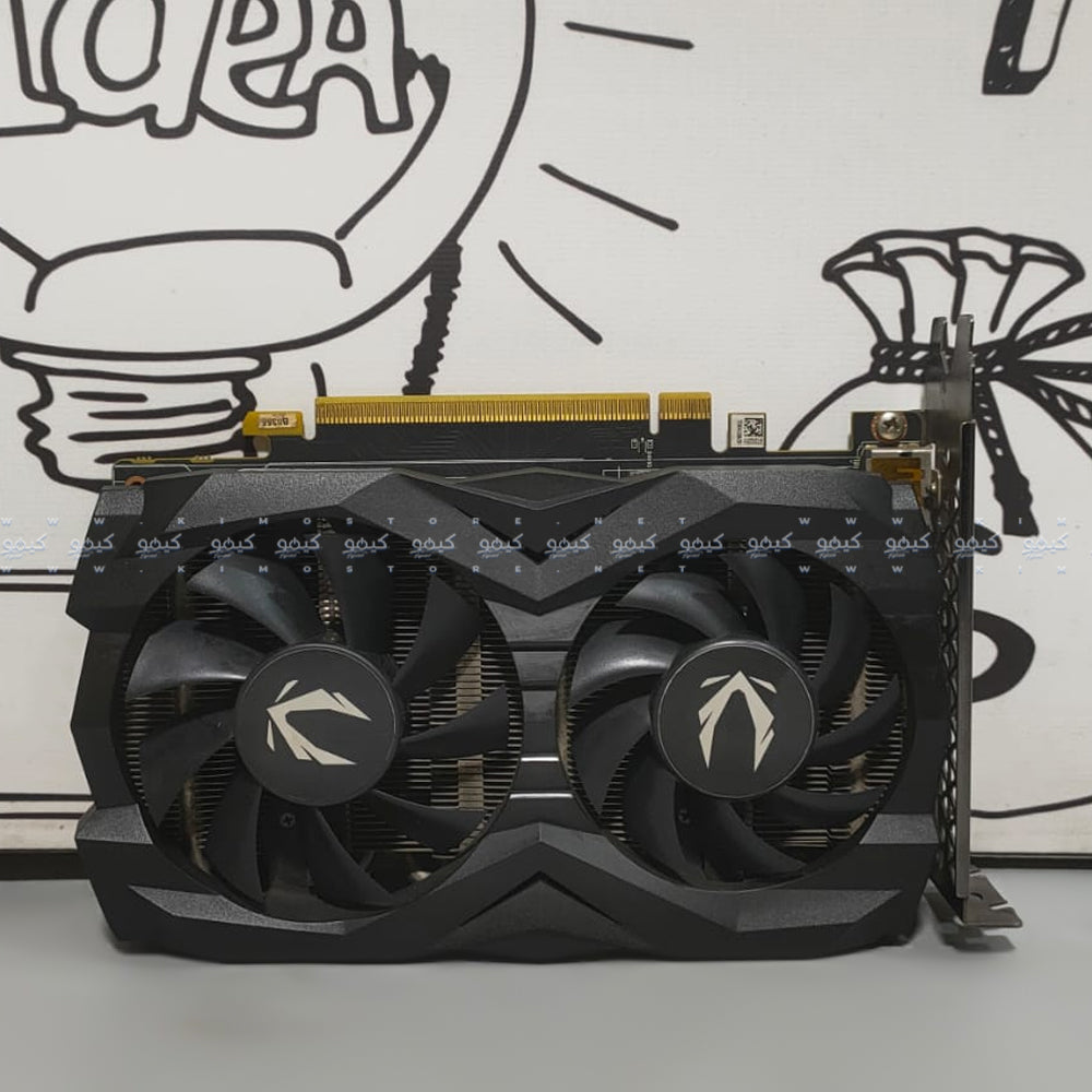 كارت شاشة زوتاك جيمينج جيفورس 6 جيجابايت GTX 1660 Twin Fan GDDR5 (استعمال) بالبوكس