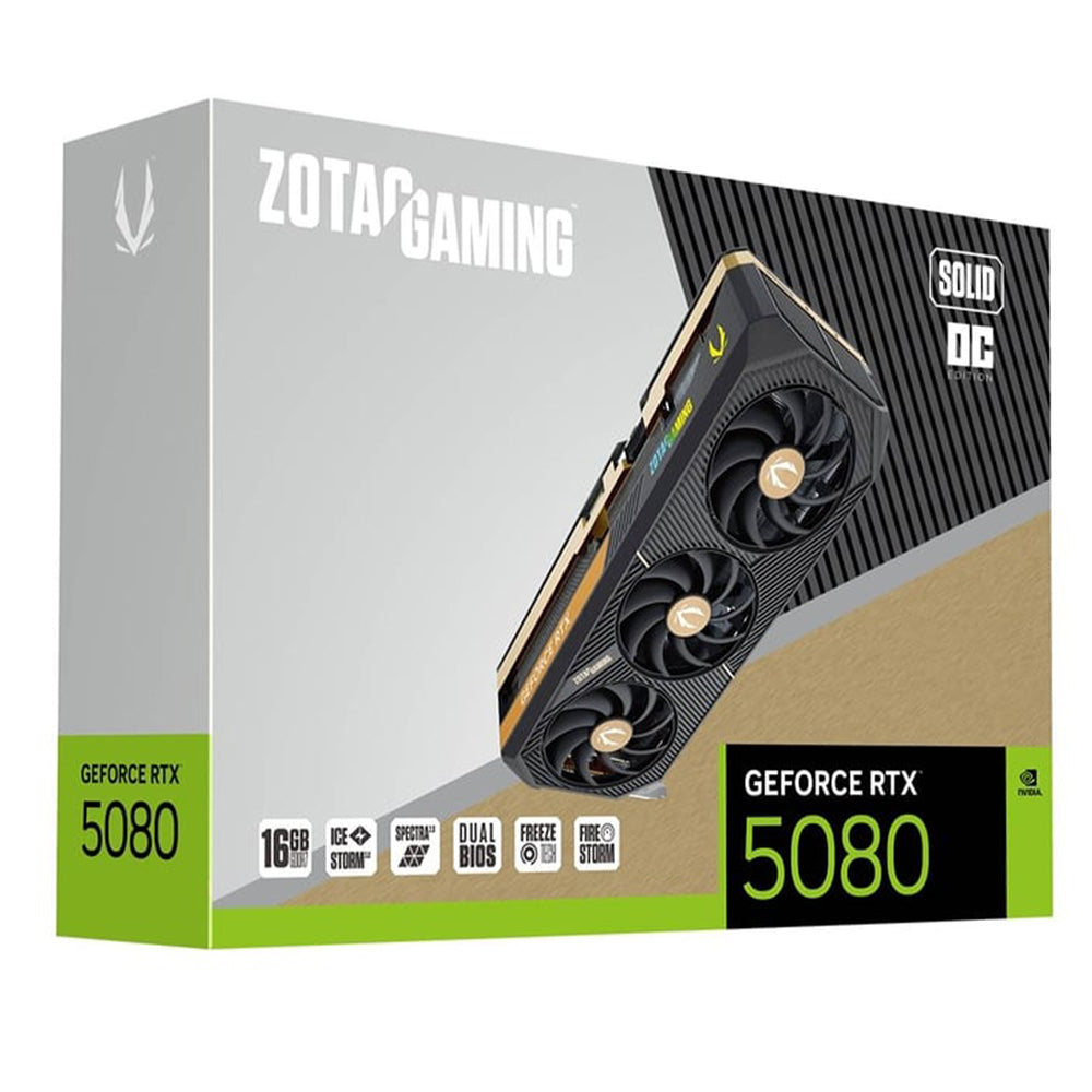 Zotac Gaming GeForce RTX 5080 SOLID OC 16GB GDDR7 Graphics Card (Open Box)