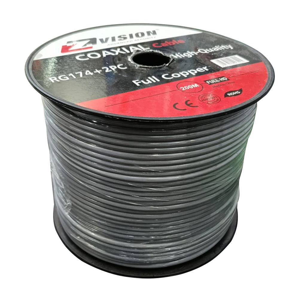 كابل كاميرا باور + داتا زي فيچن 200 متر RG174