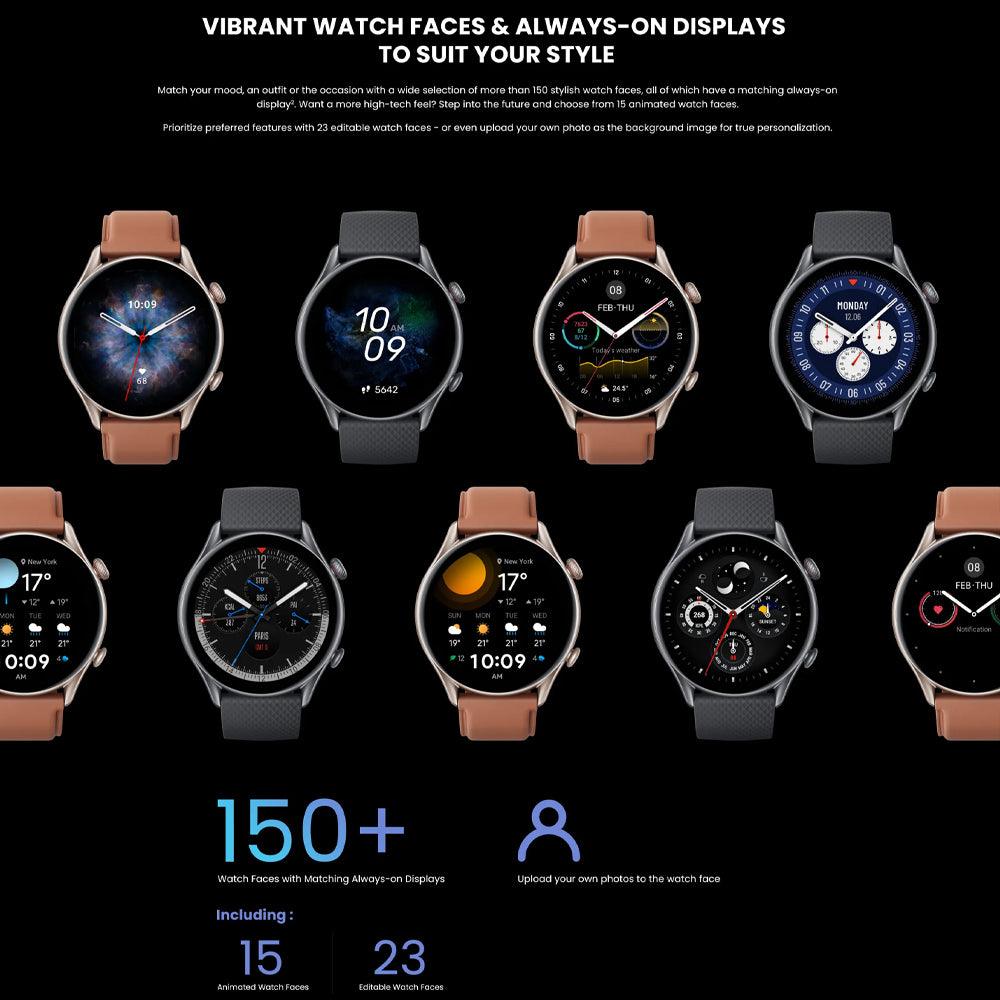 Amazfit GTR 3 Pro Smart Watch (46mm) Aluminum Case With Infinite Black Fluoroelastomer Strap - Kimo Store