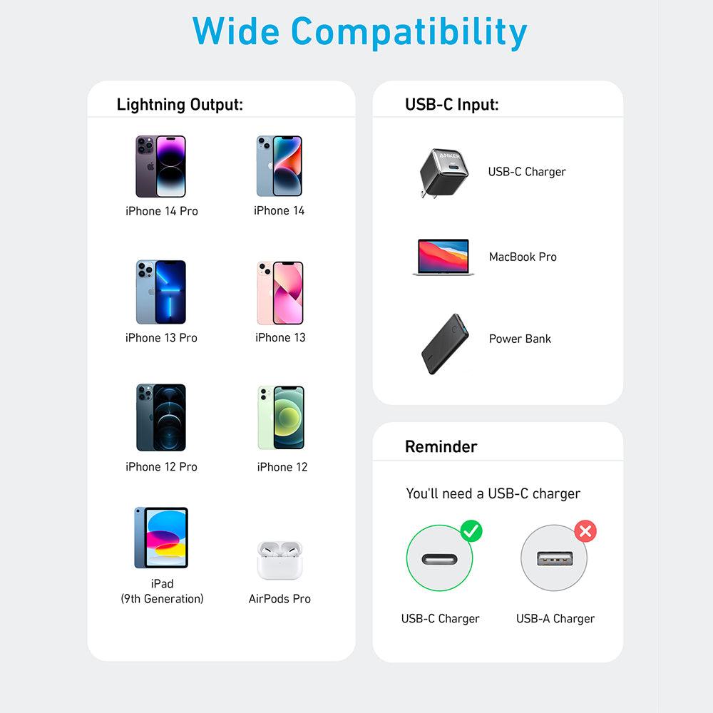 Anker 322 A81B5H11 Type-C To Lightning Cable 60W Fast Charging 0.9m - Kimo Store