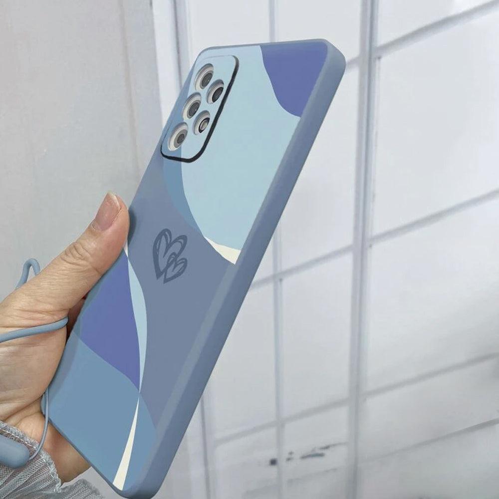 BlueHeartPatternPhoneCoverWithLanyard_2