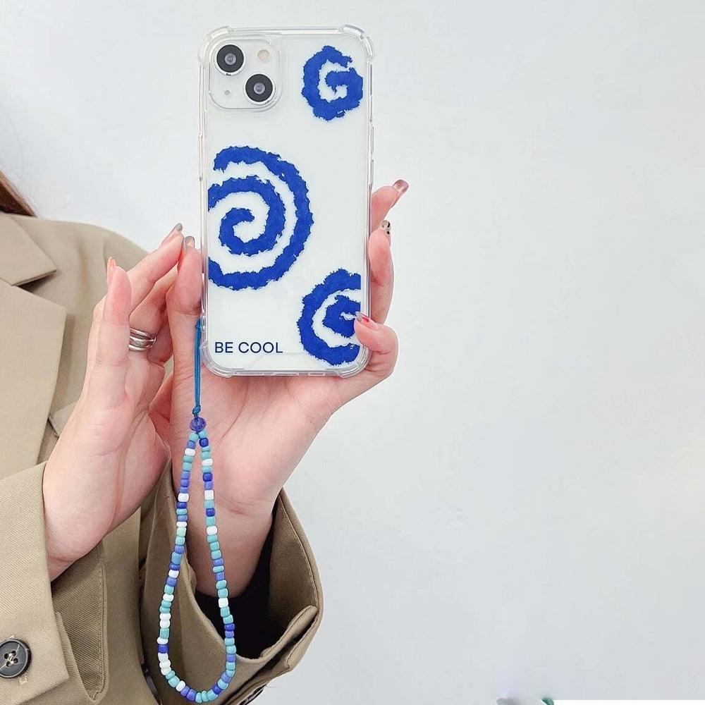 BlueSwirlPatternClearPhoneCoverWithLanyard_1