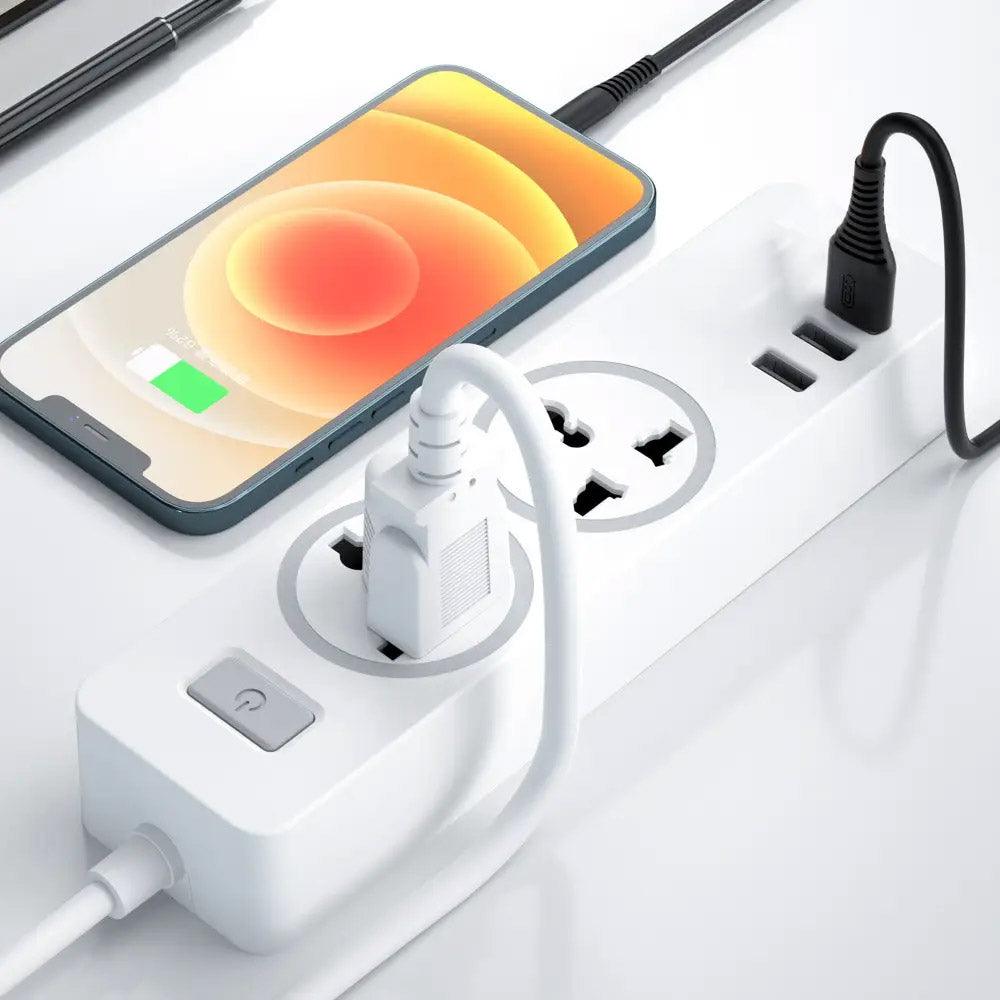 Buddy E10 Power Strip 2Ports + 3USB Fast Charging 1.8m