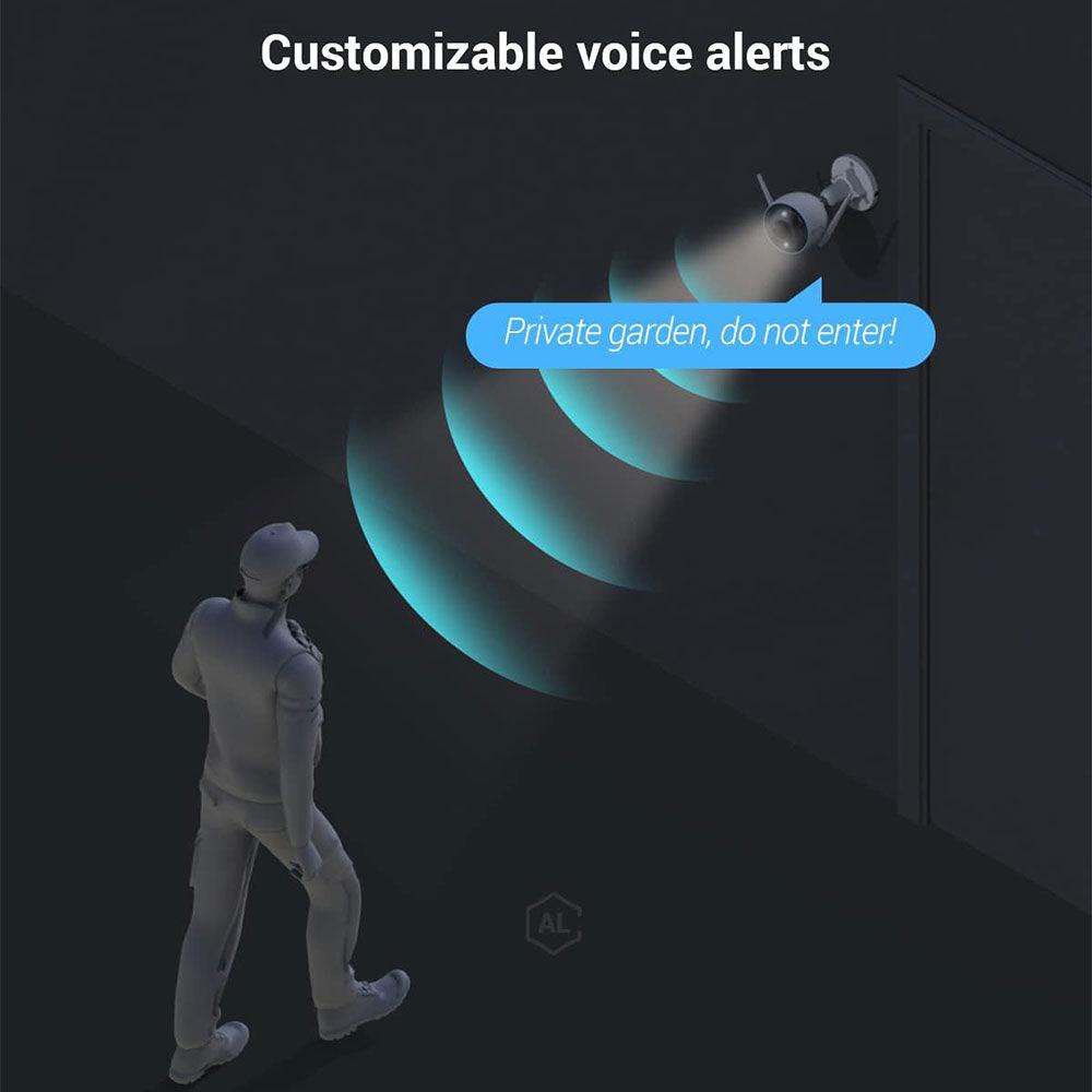 EZVIZ CS-H3-R100-1J3WKFL Wi-Fi Outdoor Security Camera 3K 5MP 4mm (Mic) (Full Color) - Kimo Store