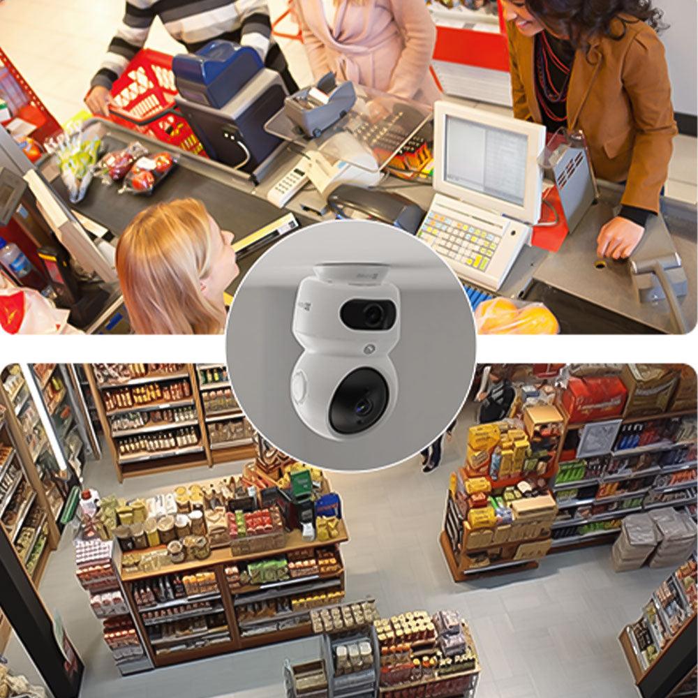 EZVIZ CS-H7C-R100-8G44WF Dual Lens Wi-Fi Pan & Tilt Indoor Security Camera 2K+ 4MP 2.8-6mm (Mic) (Full Color) - Kimo Store