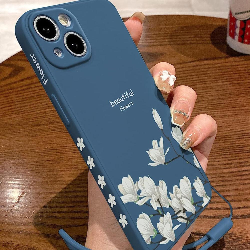 Floral Phone Cover With Lanyard iPhone - Kimo Store