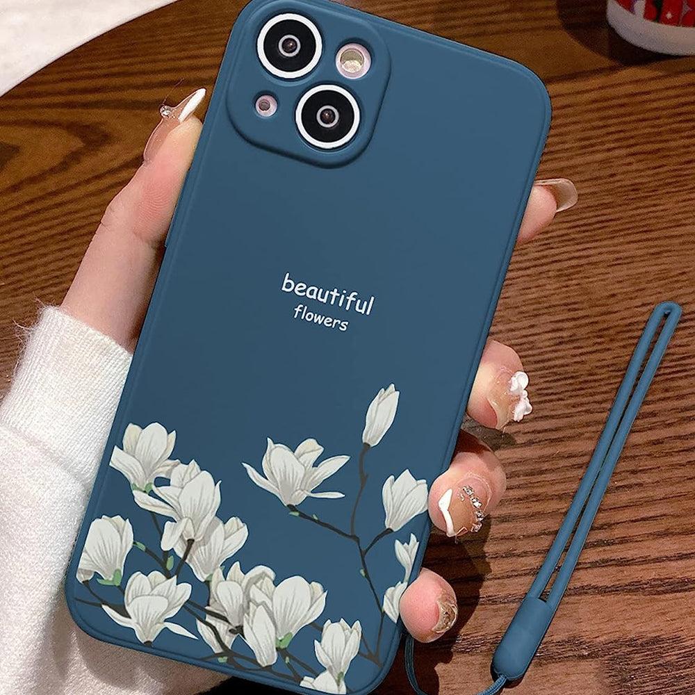 Floral Phone Cover With Lanyard iPhone - Kimo Store