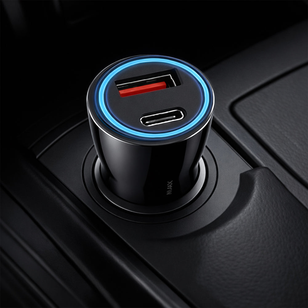 شاحن سيارة للموبايل ايلوك بمنفذ تايب سي PD + منفذ يو اس بي QC3.0 بقوة 60 وات شحن سريع 5096