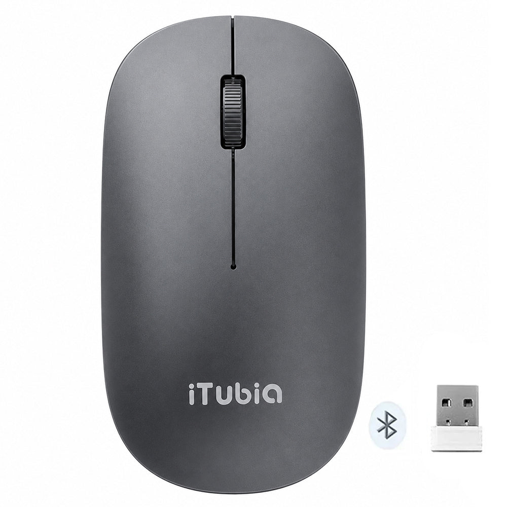 iTubia iTE518d Dual Mode Rechargeable Bluetooth Wireless Mouse 1200Dpi - Gray